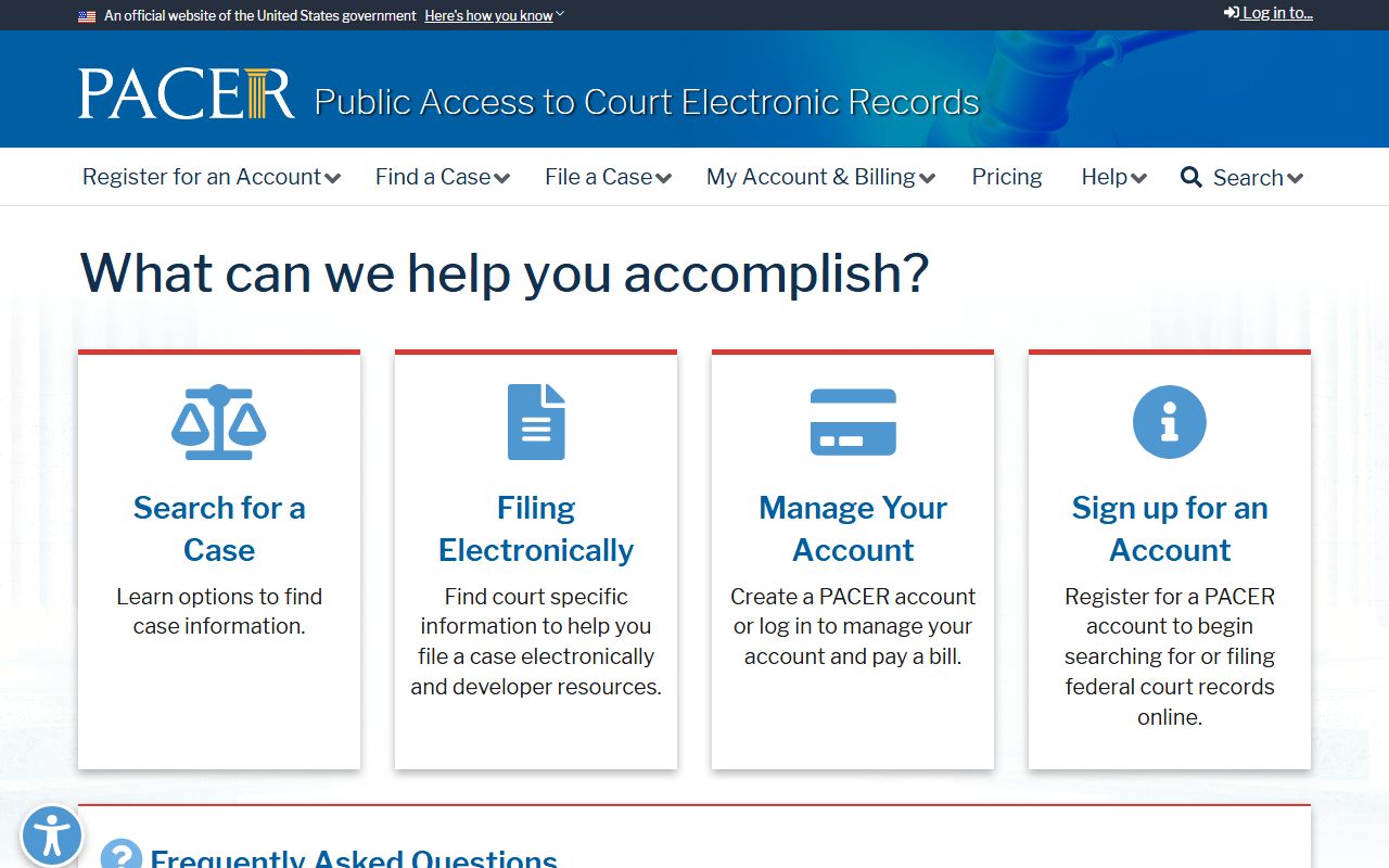 DeSoto Parish County District Court federal PACER public access