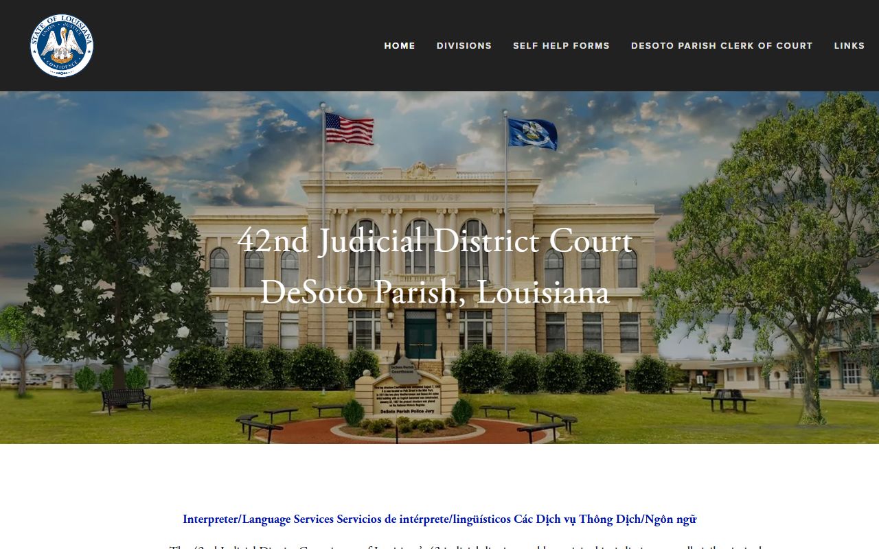 DeSoto Parish District Court records and jurisdiction page