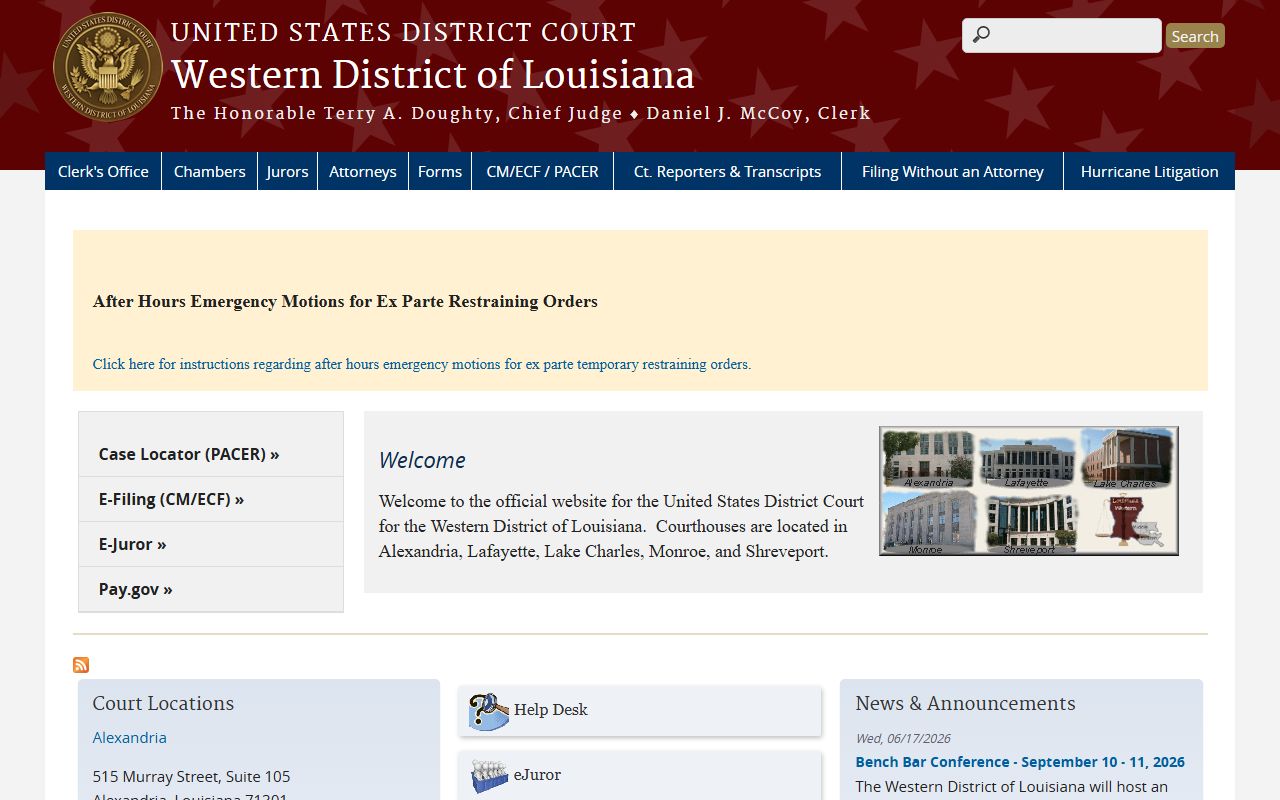 DeSoto Parish probate records Western District of Louisiana federal court reference