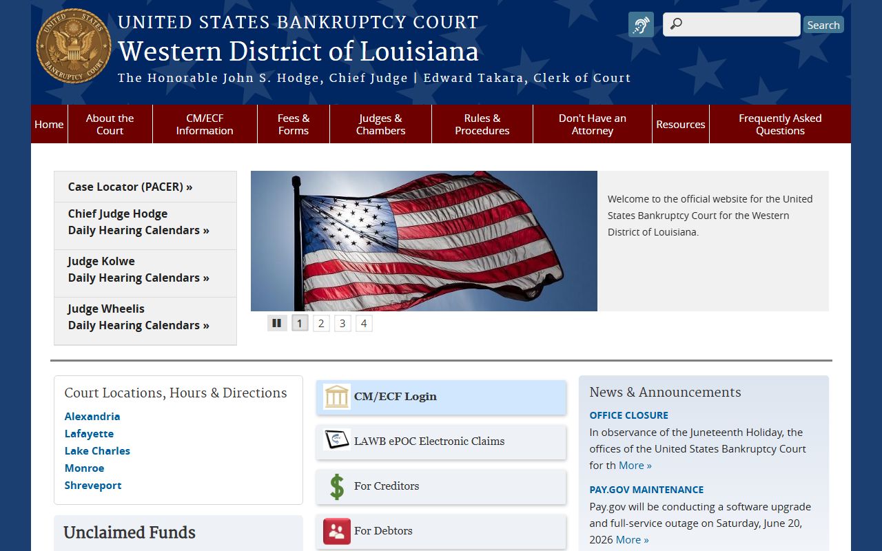 DeSoto Parish probate records Western District of Louisiana bankruptcy court reference